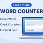 Free online word counter tool interface showing word and character count